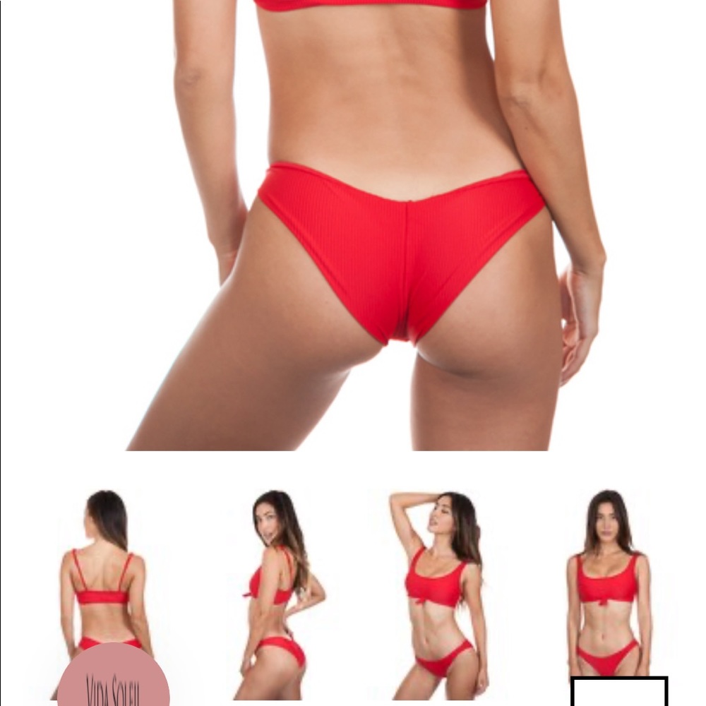 Frankies Bikinis red Greer bottom size Medium